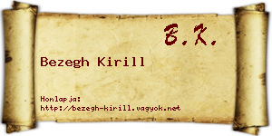 Bezegh Kirill névjegykártya